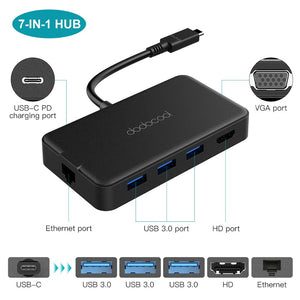 USB C Hub  7-in-1  For Macbook Pro and  Samsung Galaxy S9